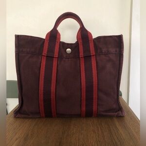 Hermes |  Hermes Toile Fourre-Tout Canvas Tote Bag
